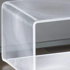 Tavolino Luminoso Led Acrilico Trasparente Decoro Inciso a Laser - Robiola