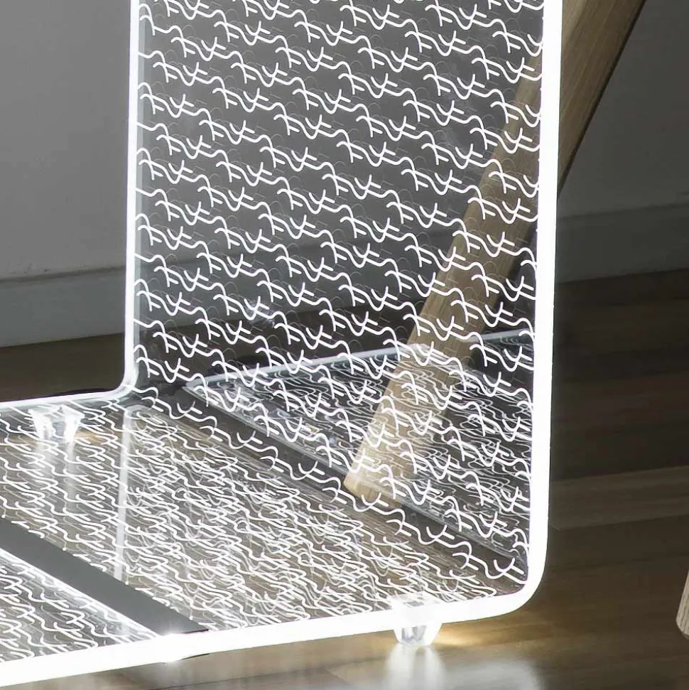 Tavolino Luminoso LED RGB Acrilico Trasparente Decoro Laser - Robiola