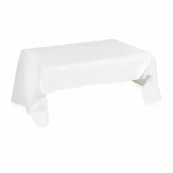 Tavolino moderno in plexiglass bianco drappeggiato Asia, made in Italy
