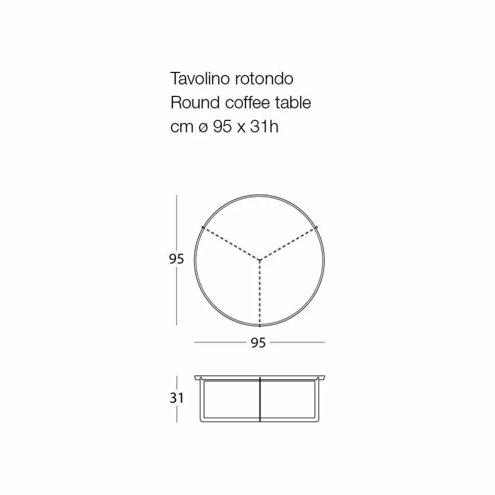 Tavolino Moderno Tondo da Caffè per Esterno in Metallo Made in Italy - Stephane
