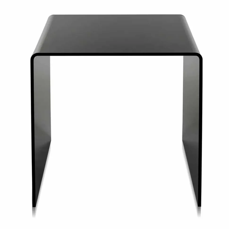 Tavolino nero design moderno 50x50cm Terry Big, made in Italy