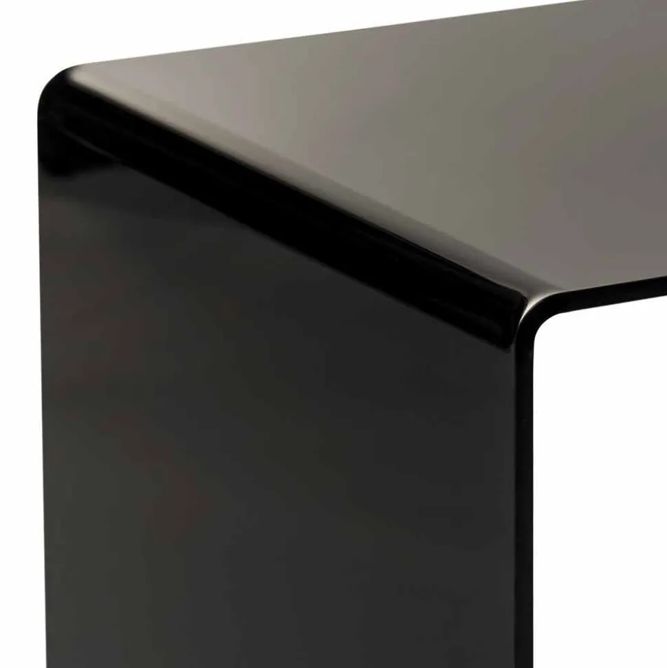 Tavolino nero design moderno 50x50cm Terry Big, made in Italy