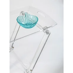 Tavolino Pieghevole con Vassoio in Plexiglass Trasparente 2 Misure - Robbie