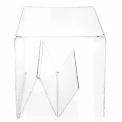 Tavolino / porta riviste design moderno, in plexiglass Cavour