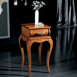 Tavolino Porta Telefono Stile Classico in Legno Made in Italy - Hastings