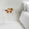 Tavolino portavivande trasparente di design Olivia made in Italy