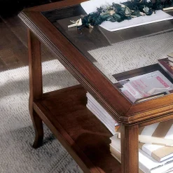 Tavolino Quadrato da Salotto con Piano in Vetro Made in Italy - Tepeyoti