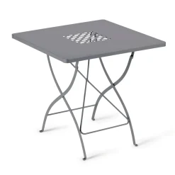 Tavolino Quadrato Pieghevole da Esterno in Acciaio Zincato Made in Italy - Selvaggia