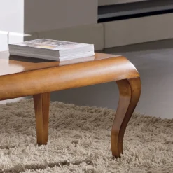 Tavolino Rettangolare da Soggiorno in Legno Ciliegio Patinato Made in Italy - Ares