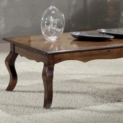 Tavolino Rettangolare da Soggiorno in Legno Noce Patinato Made in Italy - Afrodite