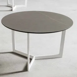 Tavolino Rotondo da Salotto con Piano in Hpl Realizzato in Italia - Mina