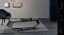 Tavolino Sagomato da Salotto in Vetro Extrachiaro o Fumè Made in Italy – Neok