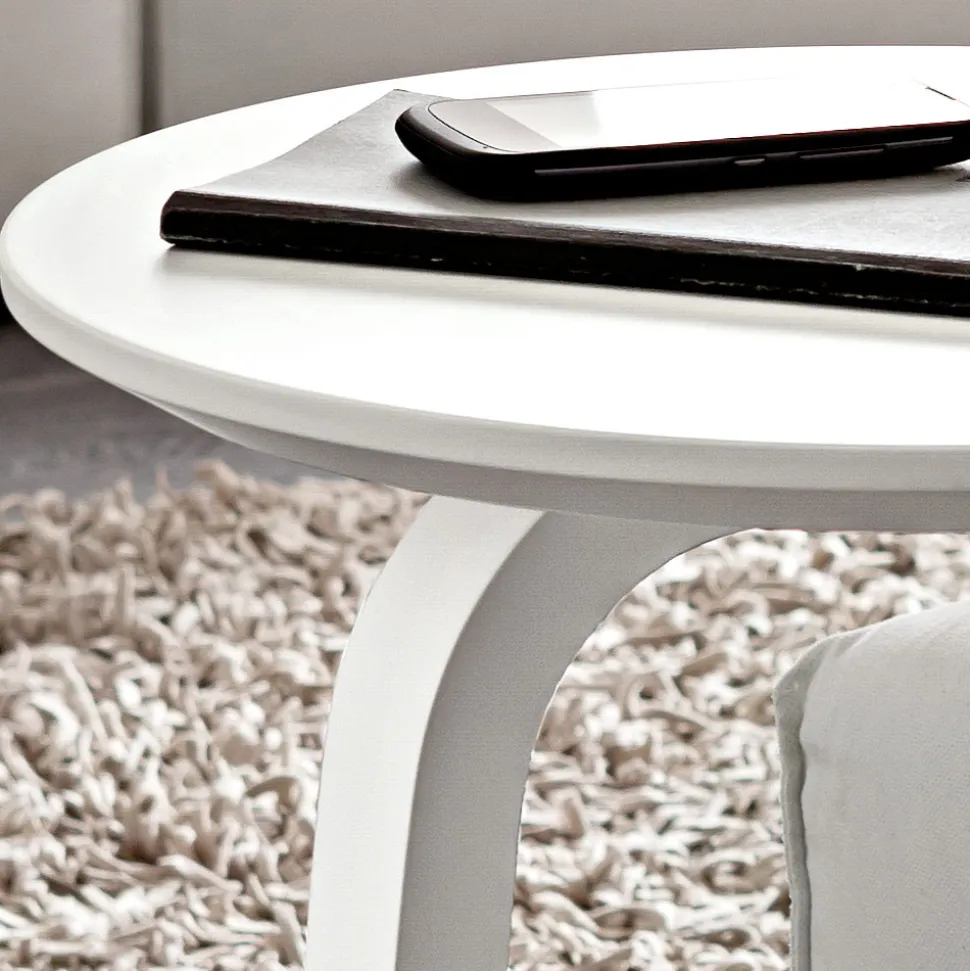 Tavolino Salotto in MDF laccato con Struttura in Legno Massello Made in Italy - Tobiko