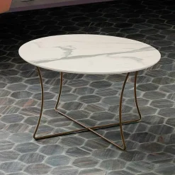 Tavolino Salotto in Metallo Verniciato con Piano in Hpl Made in Italy - Numbo