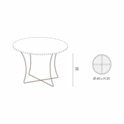Tavolino Salotto in Metallo Verniciato con Piano in Hpl Made in Italy - Numbo