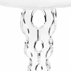 Tavolino tondo bianco diametro 36cm design moderno Janis,made in Italy