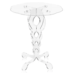 Tavolino Tondo da Caffè in Plexiglass Trasparente 2 Dimensioni - Fosforo