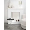 Tavolino tondo nero diametro 50 cm design moderno Janis, made in Italy