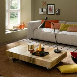 Tavolino Trasformabile di Design in Legno e Metallo Nero Made in Italy - Niverio