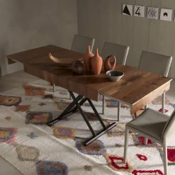 Tavolino Trasformabile in Tavolo Metallo e Legno Made in Italy - Polaris