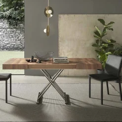 Tavolino Trasformabile Moderno in Legno e Metallo, Made in Italy - Spirit