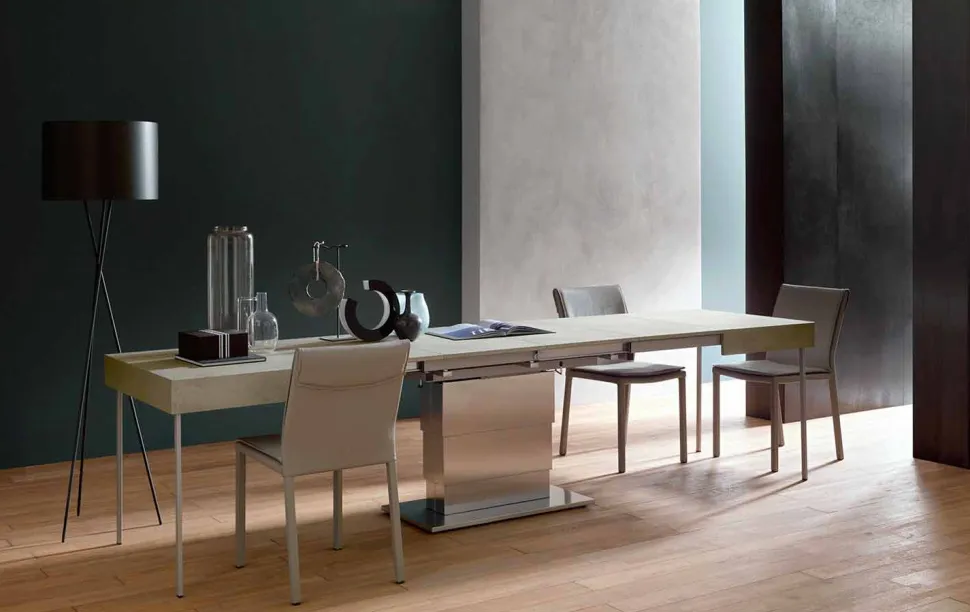 Tavolino Trasformabile Moderno con Piano Effetto Malta Made in Italy - Salomon