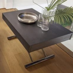 Tavolino Trasformabile Moderno in Metallo e Legno Made in Italy - Universe