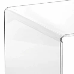 Tavolino trasparente design moderno 40x40cm Terry Small, made in Italy