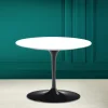 Tavolino Tulip Eero Saarinen H 41 in Ceramica Bianco Assoluto Made in Italy - Scarlet