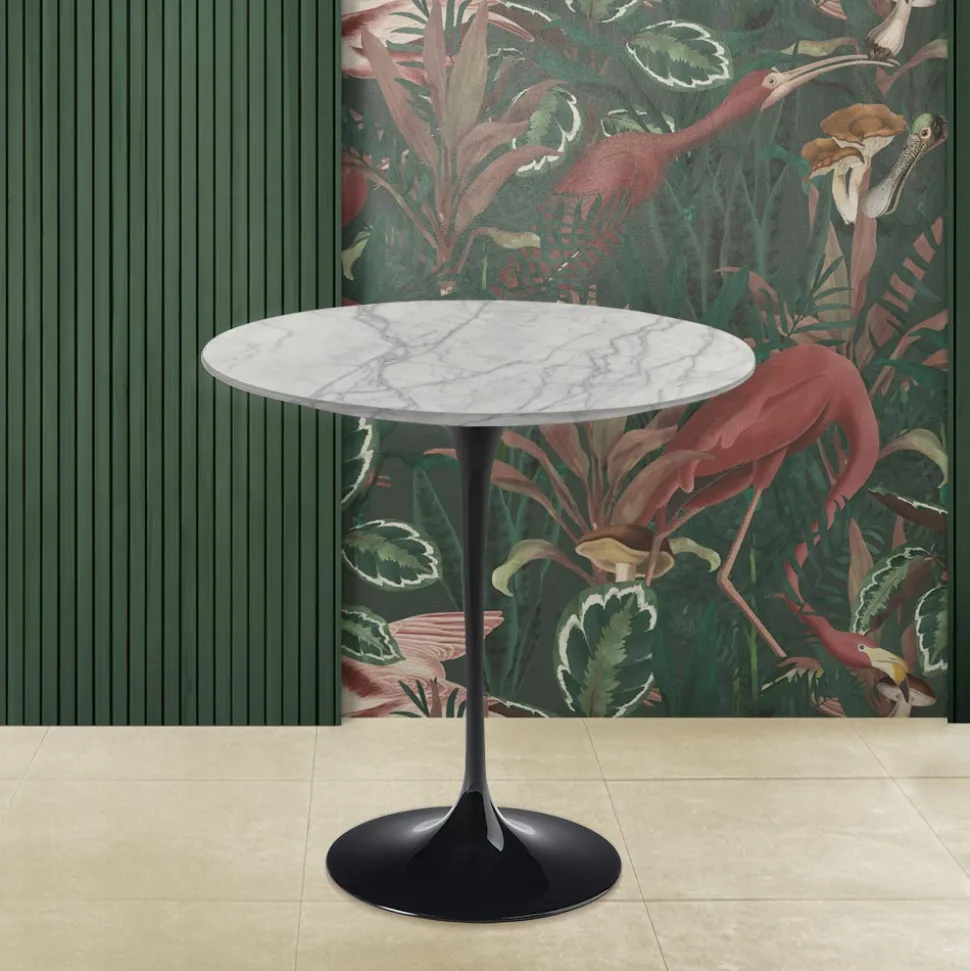 Tavolino Tulip Eero Saarinen H 52 in Marmo di Carrara Statuarietto Made in Italy - Scarlet