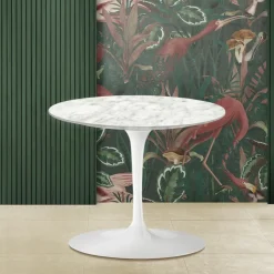 Tavolino Tulip Eero Saarinen H 39 con Piano in Marmo di Carrara Made in Italy - Scarlet