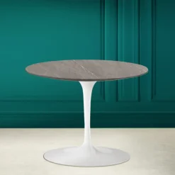 Tavolino Tulip Eero Saarinen H 41 in Ceramica Pietra Grey Made in Italy - Scarlet