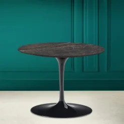 Tavolino Tulip Eero Saarinen H 41 in Ceramica Noir Desire Made in Italy - Scarlet