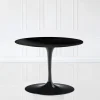Tavolino Tulip Eero Saarinen H 39 Ovale in Laminato Liquido Nero Made in Italy - Scarlet