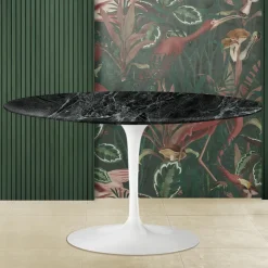 Tavolino Tulip Eero Saarinen H 41 in Marmo Verde Alpi Realizzato in Italia - Scarlet