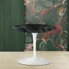 Tavolino Tulip Eero Saarinen H 39 con Piano Rotondo in Marmo Verde Alpi - Scarlet