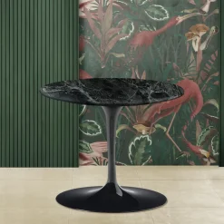 Tavolino Tulip Eero Saarinen H 39 con Piano Rotondo in Marmo Verde Alpi - Scarlet