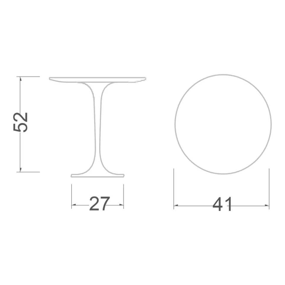 Tavolino Tulip Eero Saarinen H 52 in Laminato Liquido Bianco Made in Italy - Scarlet