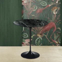 Tavolino Tulip Eero Saarinen H 52 Rotondo in Marmo Verde Alpi Made in Italy - Scarlet