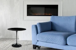 Tavolino Tulip Eero Saarinen H 52 con Piano in Laminato Liquido Nero Made in Italy - Scarlet