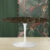 Tavolino Tulip Eero Saarinen H 41 Ovale in Marmo Emperador Dark Made in Italia - Scarlet