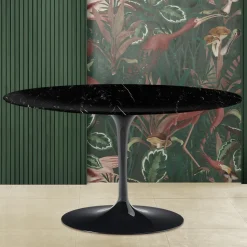 Tavolino Tulip Eero Saarinen H 41 in Marmo Nero Marquinia Made in Italy - Scarlet