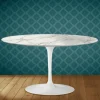 Tavolino Tulip Eero Saarinen H 41 Ovale in Ceramica Lucid Made in Italy - Scarlet