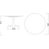 Tavolino Tulip Eero Saarinen H 41 in Ceramica Lucid Made in Italy - Scarlet