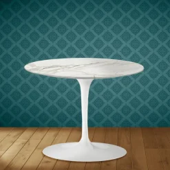 Tavolino Tulip Eero Saarinen H 41 in Ceramica Lucid Made in Italy - Scarlet