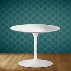 Tavolino Tulip Eero Saarinen H 41 in Ceramica Salina Made in Italy - Scarlet