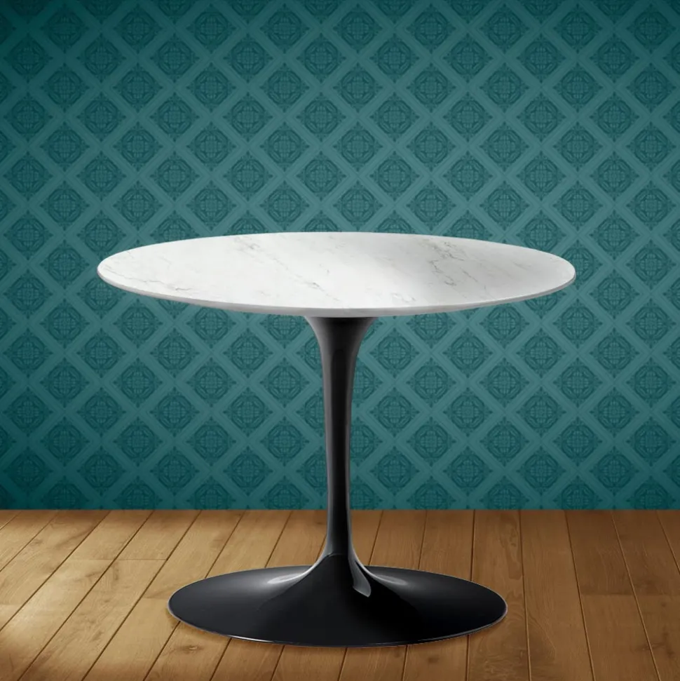 Tavolino Tulip Eero Saarinen H 41 in Ceramica Salina Made in Italy - Scarlet