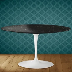 Tavolino Tulip Eero Saarinen H 41 Ovale in Ceramica Somnia Made in Italy - Scarlet