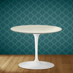 Tavolino Tulip Eero Saarinen H 41 in Ceramica Marmorio Made in Italy - Scarlet