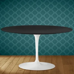 Tavolino Tulip Eero Saarinen H 41 Ovale in Ceramica Domoos Made in Italy - Scarlet